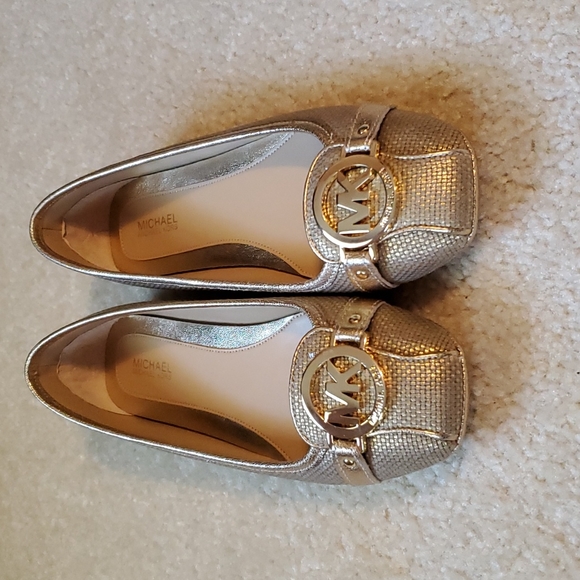 michael kors gold ballet flats